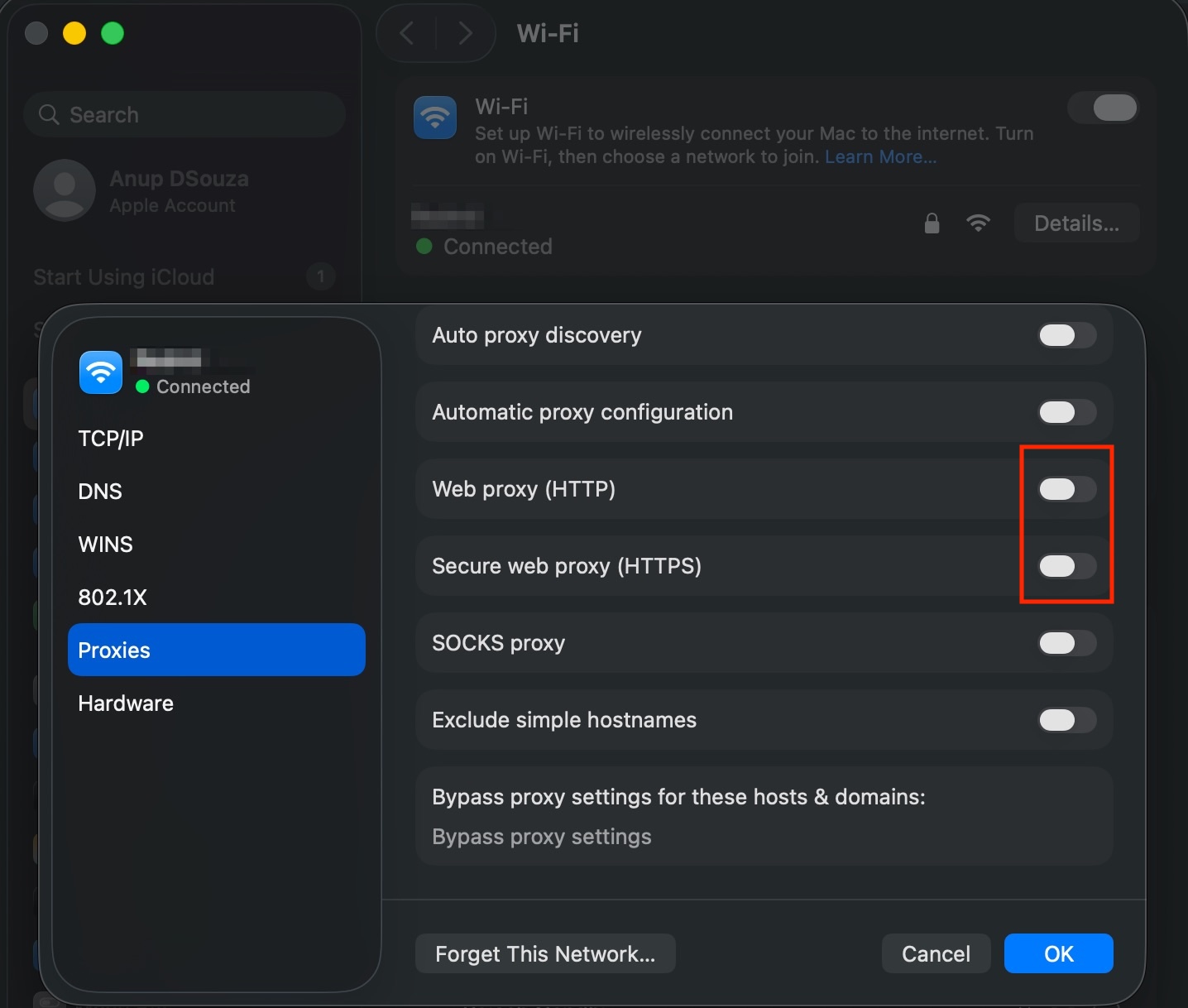 macOS Proxy Settings
