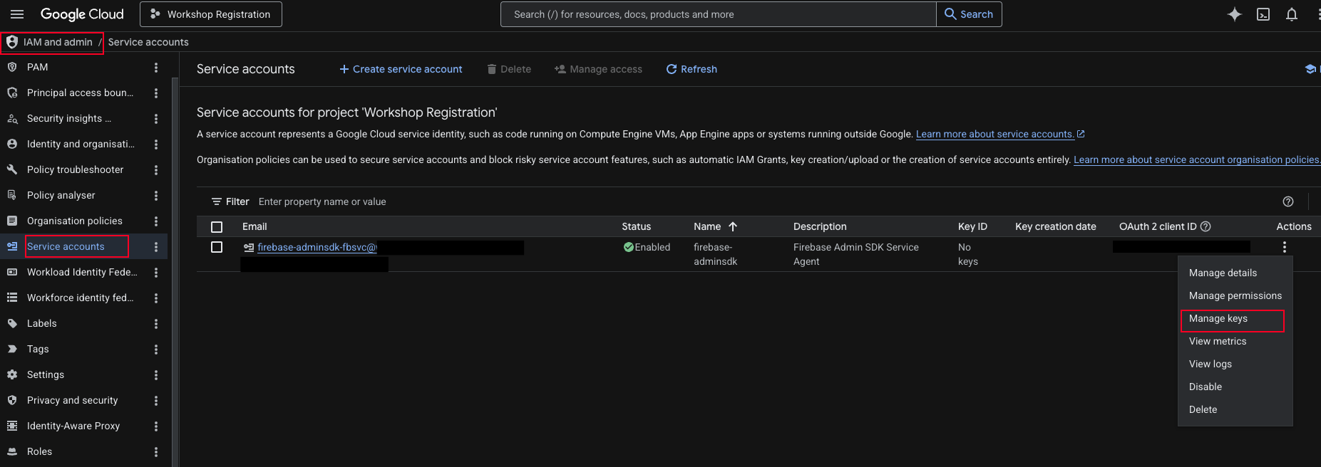 gcc-project-manage-keys